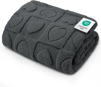 Luciphia Small Dog Blanket Washable Pet Bed Cover Soft Fluffy Puppy Blanket with Premium Fleece 300GSM Cozy Calming Cat Blankets for Indoor Cats Grey 30x20 inch