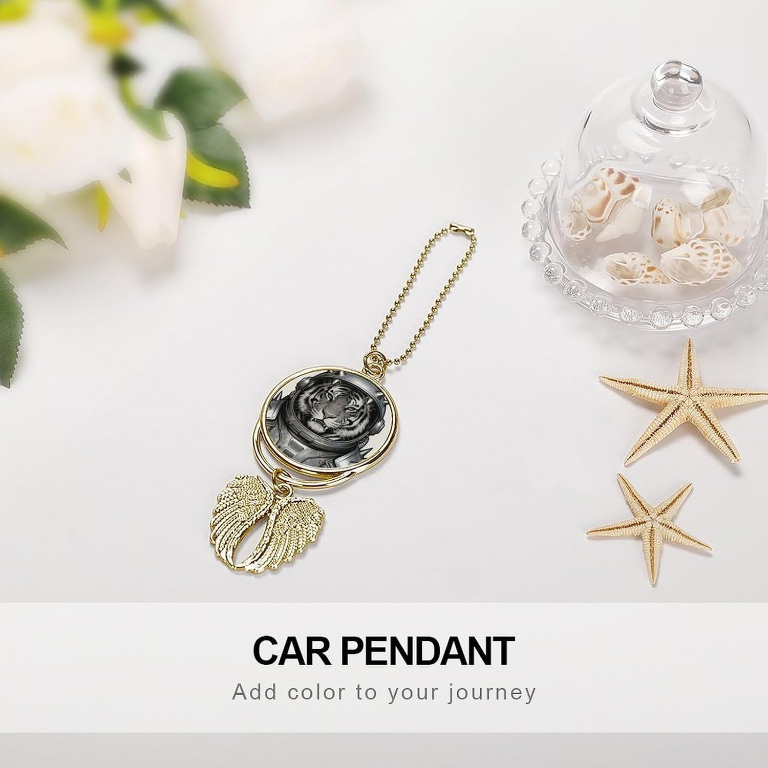 Colored Astro Pet Car Rearview Mirror Charm Angel Wings image 4
