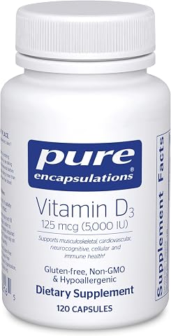 Pure Encapsulations Vitamin D3 125 mcg (5,000 IU) - Supplement for Bone, Immune,