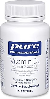 Pure Encapsulations Vitamin D3 125 mcg (5,000 IU) - Supplement to Support Bone, Joint, Breast, Heart, Colon, and Immune Health* - with Vitamin D - 120 Capsules