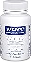 Pure Encapsulations Vitamin D3 125 mcg (5,000 IU) - Supplement to Support Bone, Joint, Breast, Heart, Colon, and Immune Health* - with Vitamin D - 120 Capsules