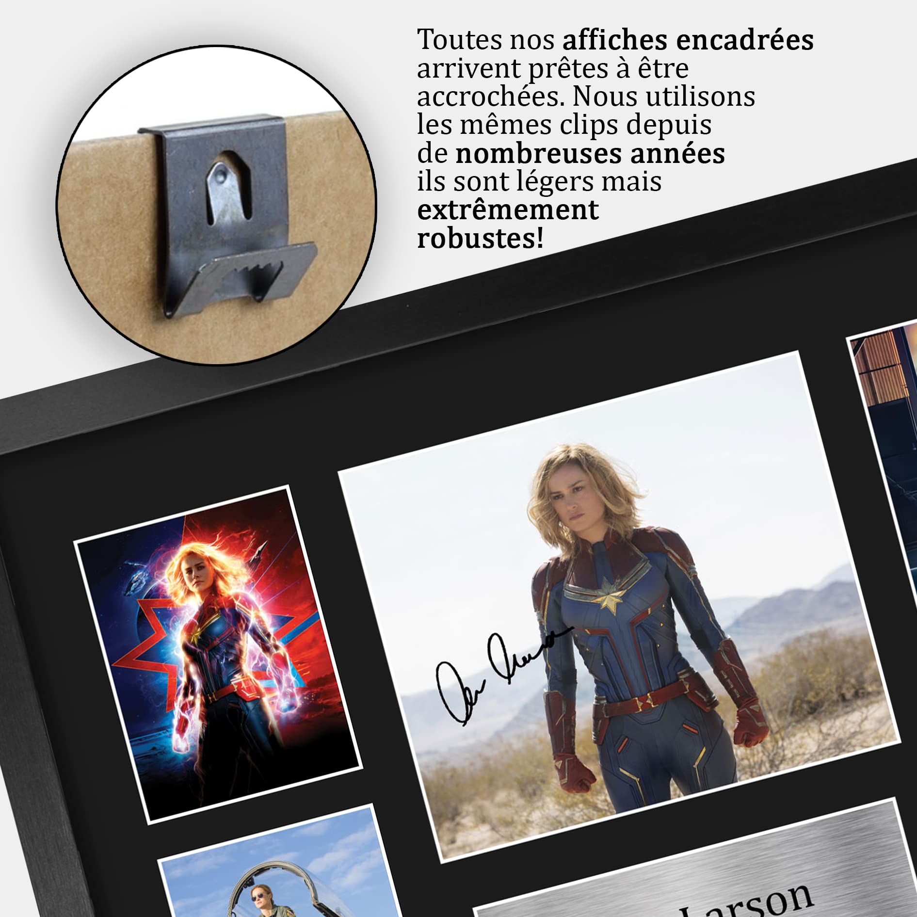HWC Trading FR A3 Brie Larson MCU Captain Marvel Cadeaux Imprimé Signé Autographe Photo pour les fans de cinéma - A3 Encadré