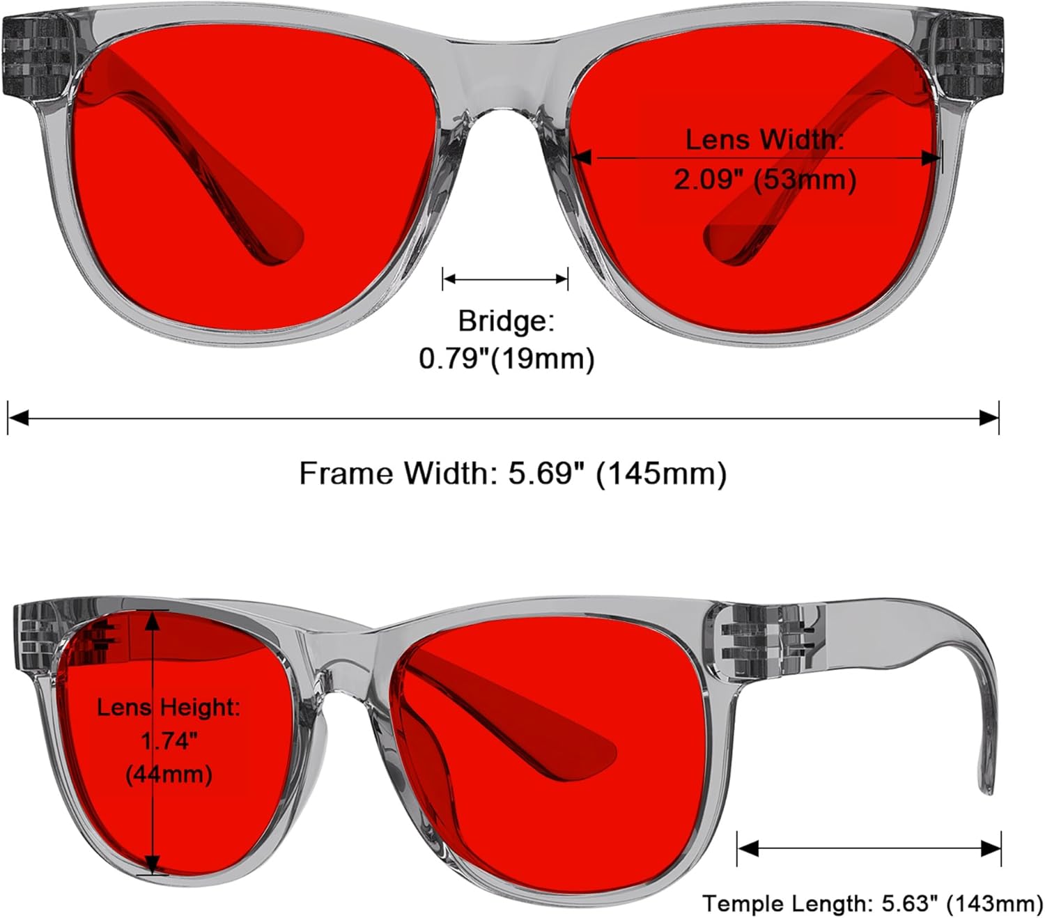 Eyekepper Night Sleep Glasses for Women and Men with Red Lens, Blue and Green Light Blocking Eyeglasses for Optimized Sleep