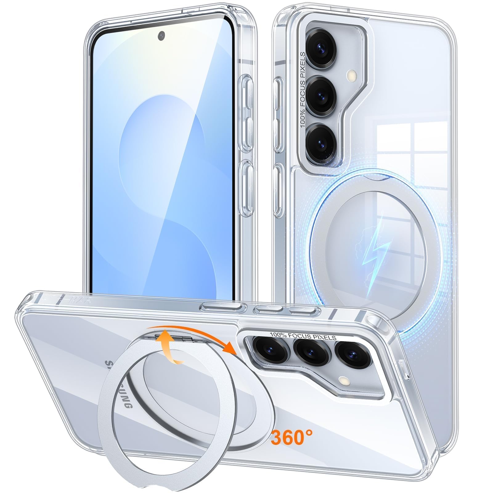 Amazon.co.jp: Galaxy S25 用 ケース Magsafe対応 ワイヤレス充電 360