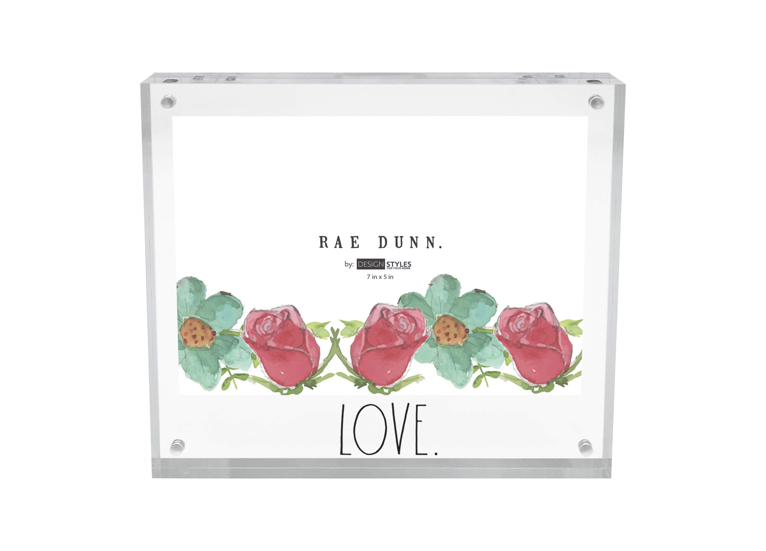Amazon.com - Rae Dunn Acrylic Frame - 5 x 7 Clear Acrylic Picture Frame -  Free Standing Acrylic Photo Frame Display for Home, Office, Desk, Table -  Modern Decor with Cute Sayings -