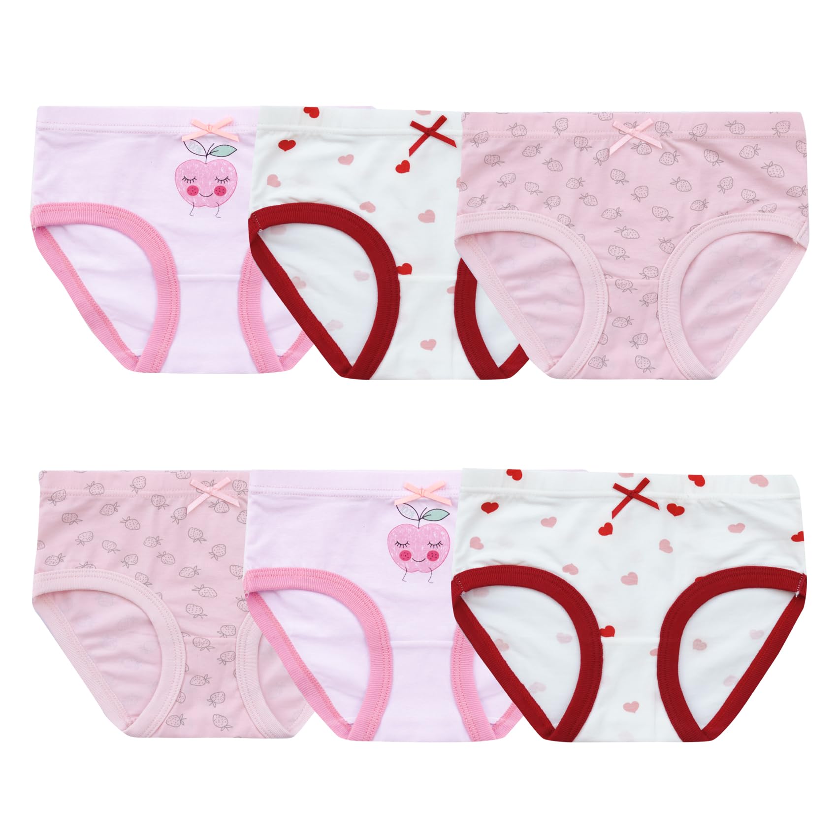 ORINERY Cotton Girls Underwear Hipster Dance Briefs Assorted Hipster Panties Soft Toddler Kids Undies 6-Pack