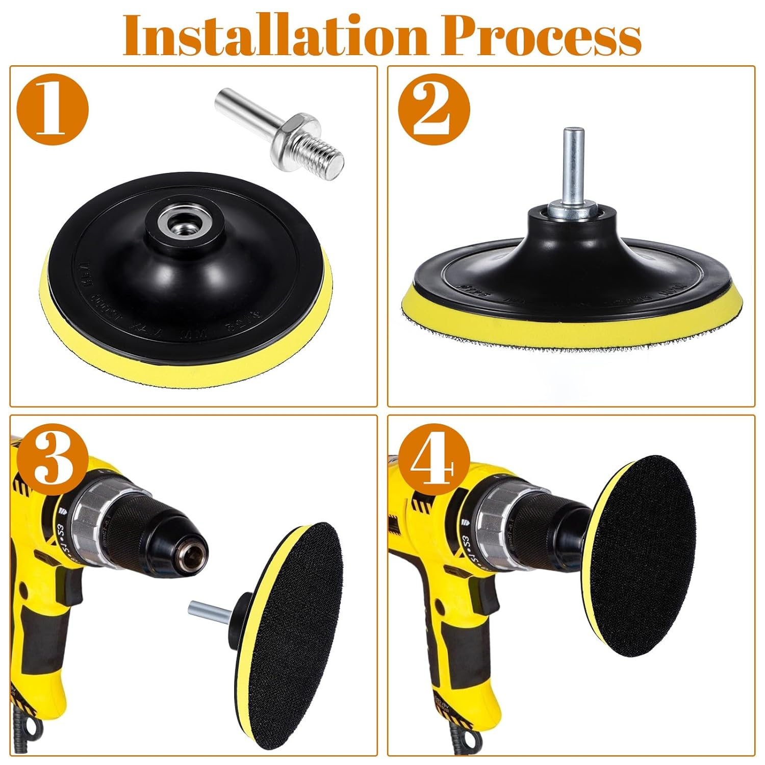 2 Pcs Drill Sander Attachment,5 in Sander Attachment for Drill,Sanding Attachments with M10 Drills Adapter,for Sanding Finishing Polishing