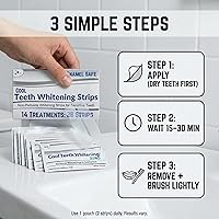 Vista 3 de Tiras blanqueadoras de dientes sin peróxido para dientes sensibles, blanqueamiento suave y seguro de esmalte, tiras blancas veganas sin blanqueador