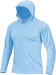 Boladeci UPF 50+ Protection contre le soleil UV Chemise à capuche à manches longues à sec rapide T-shirts de pêche à la Rash Guard pour homme