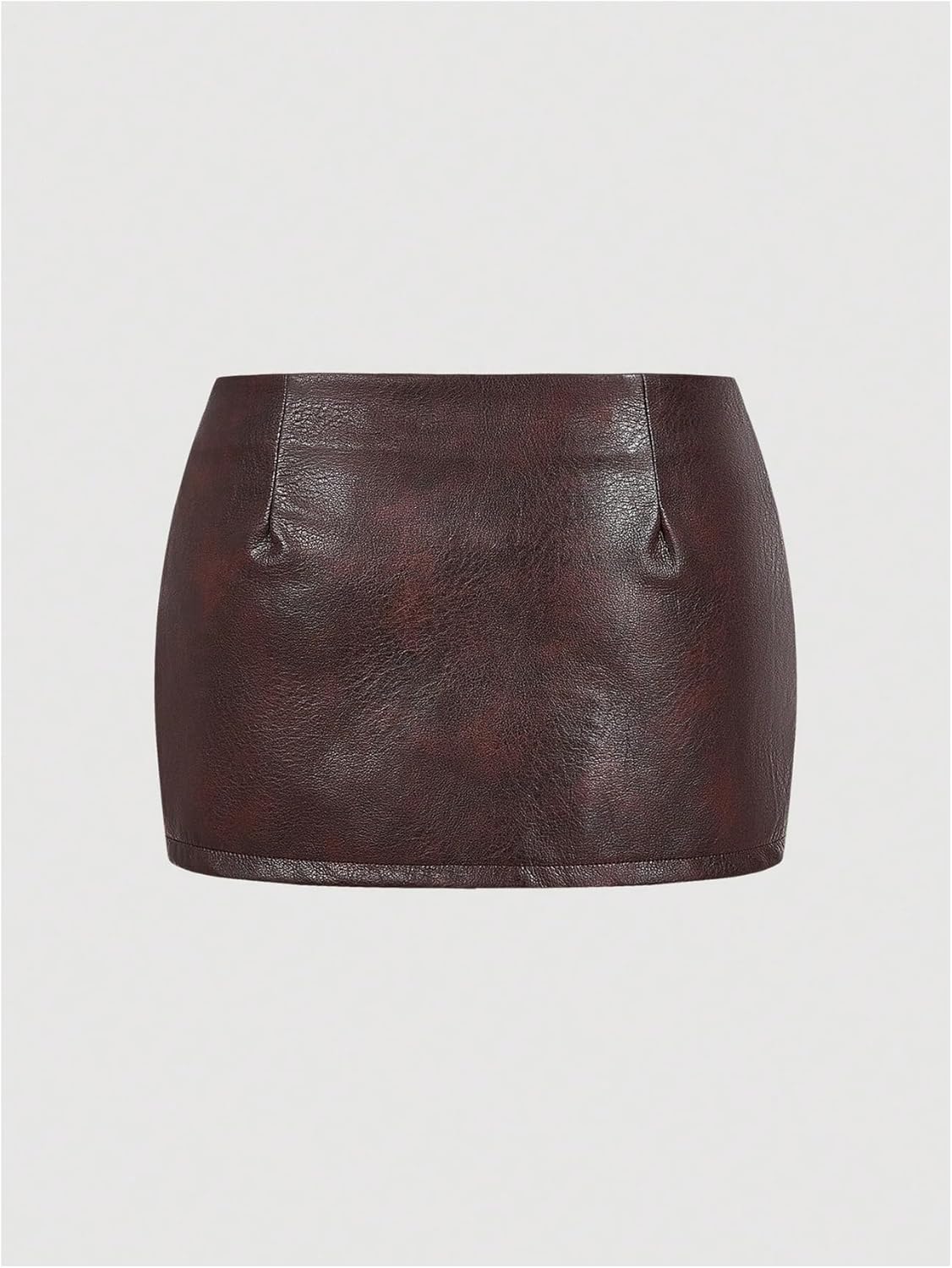 MakeMeChic Women's PU Leather Mini Skirt Buckle Bodycon Party Skirts Skort Clubwear - Image 2