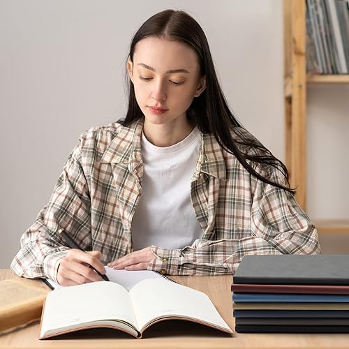 Miniatura 6 de PerKoop 24 diarios de piel sintética A5, cubierta de piel sintética suave, a rayas, cuaderno de escritura rayado para oficina, escuela, negocios,