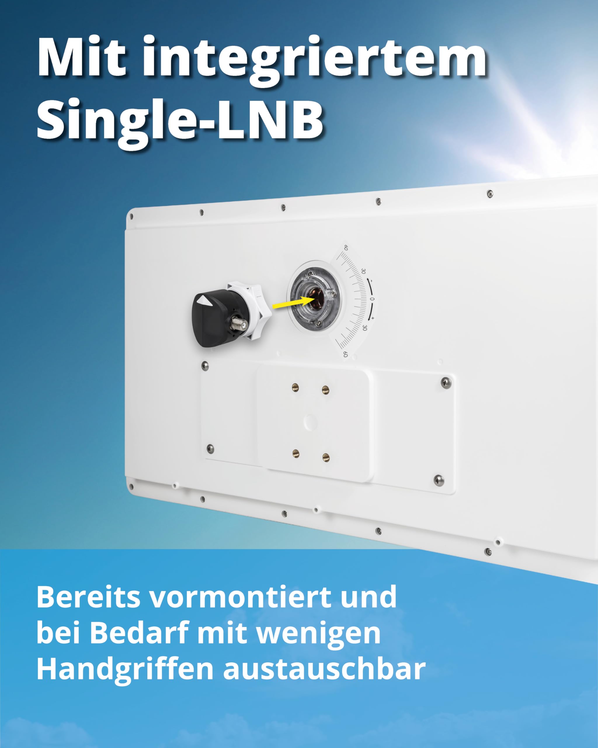 Megasat Flachantenne D1 Profi-Line Sat-Antenne 1 Teilnehmer Weiß Wechselbares LNB