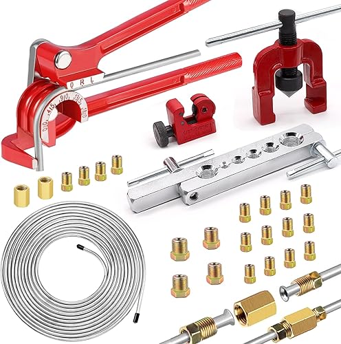Miniatura 13 de smseace Paquete de 55 líneas de freno de 3/16 pulgadas + 1/4 pulgadas incluye líneas de freno chapadas en cobre de 25 pies con accesorio