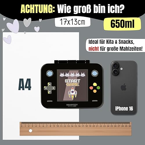 Miniatura 2 de BEARFOOT Lonchera infantil con compartimentos, compacta y ligera, a prueba de fugas, sin BPA, apta para lavavajillas y microondas, diseño dibujado a