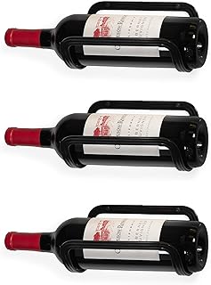 Mango Steam Wall Mounted Wine Rack, Set of 3, Black (Mounting Hardware Included)