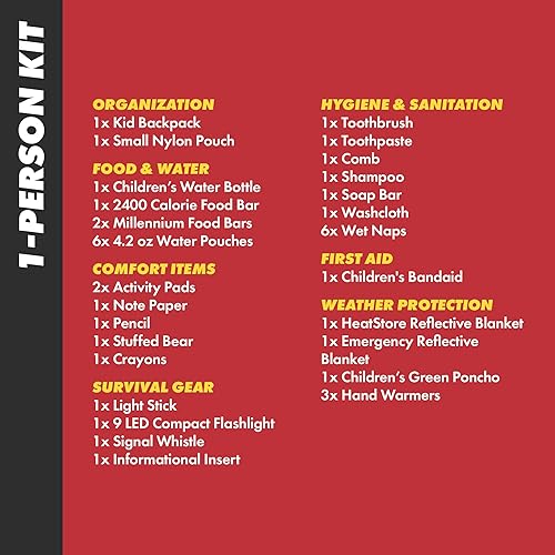 Miniatura 8 de Emergency Zone - Kit de supervivencia de emergencia de lujo para niños de 72 horas Keep-Me-Safe