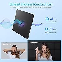 Vista 3 de Paquete de 6 paneles acústicos autoadhesivos, paneles de espuma de alta densidad a prueba de sonido de 12 x 12 x 0.4 pulgadas para paredes, paneles