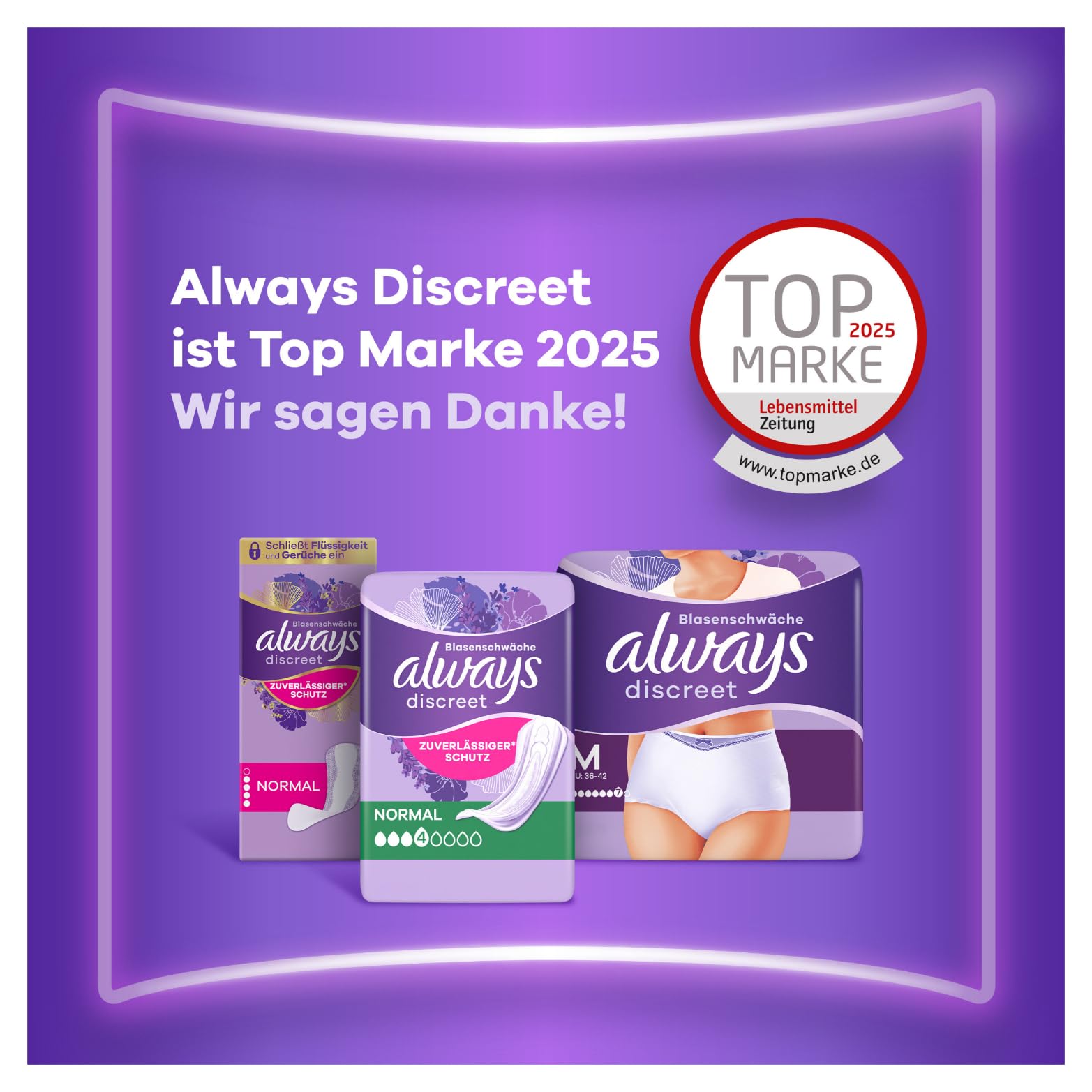 Always Discreet Inkontinenz-Höschen Plus Für Frauen, L, 32 Höschen, Verhindert Auslaufen Und Gerüche, Angenehm Und Kaum Spürbar