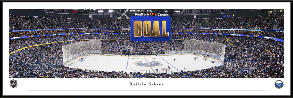 Buffalo Sabres - Double Mat, Deluxe 44" Framed NHL Print by Blakeway Panoramas