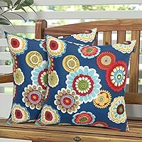 Vista 13 de Magpie Fabrics Paquete de 2 fundas de almohada impermeables para exteriores de 18 x 18 pulgadas, fundas de almohada decorativas de Navidad