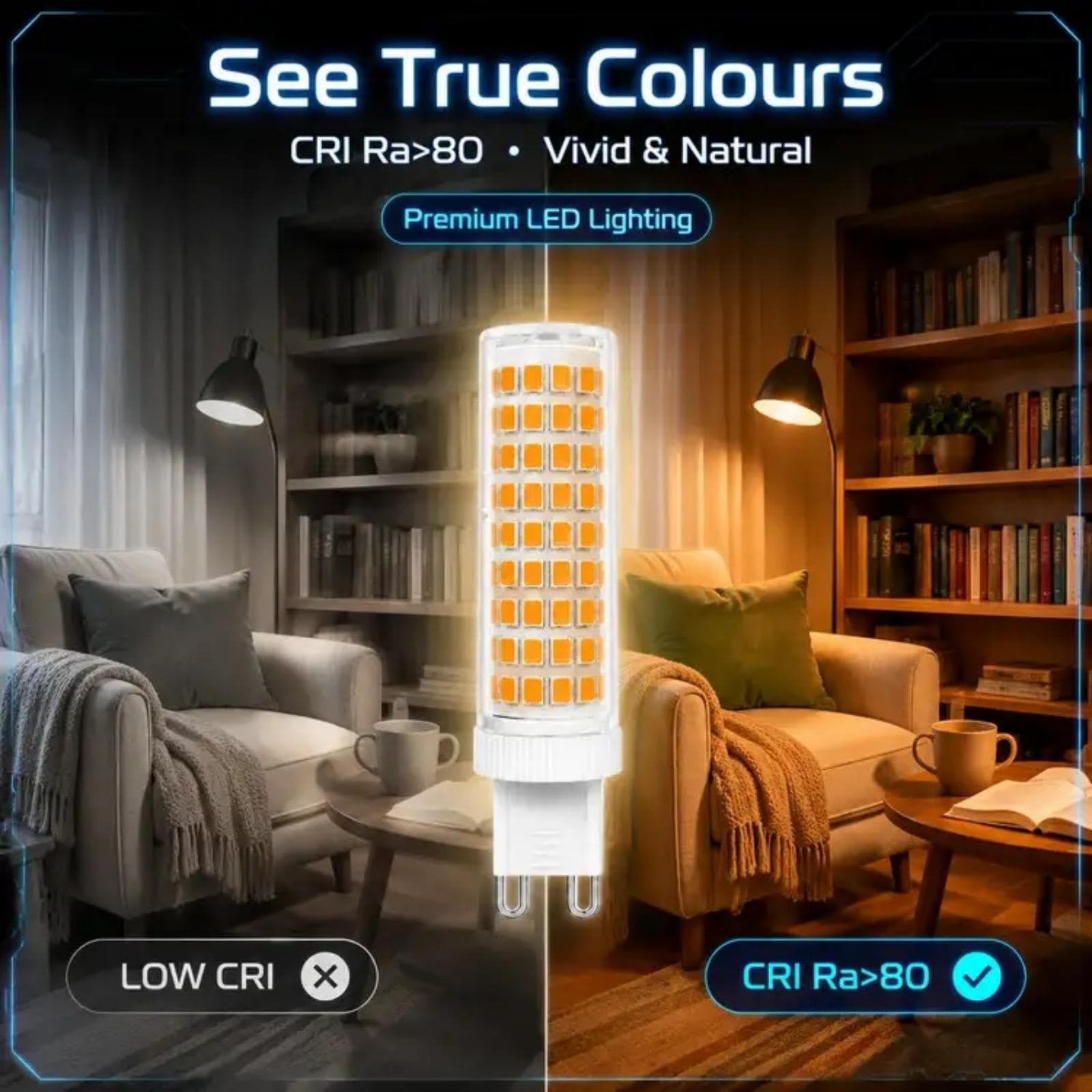 Bombilla LED G9 Cerámica 15W, Equivalente a 120W Halógena, 1000LM, Gran Ángulo 320°, Sin Parpadeo, CRI≥80+, No Regulable, Para Araña Colgante(Warm white 3000K,10 Pack)