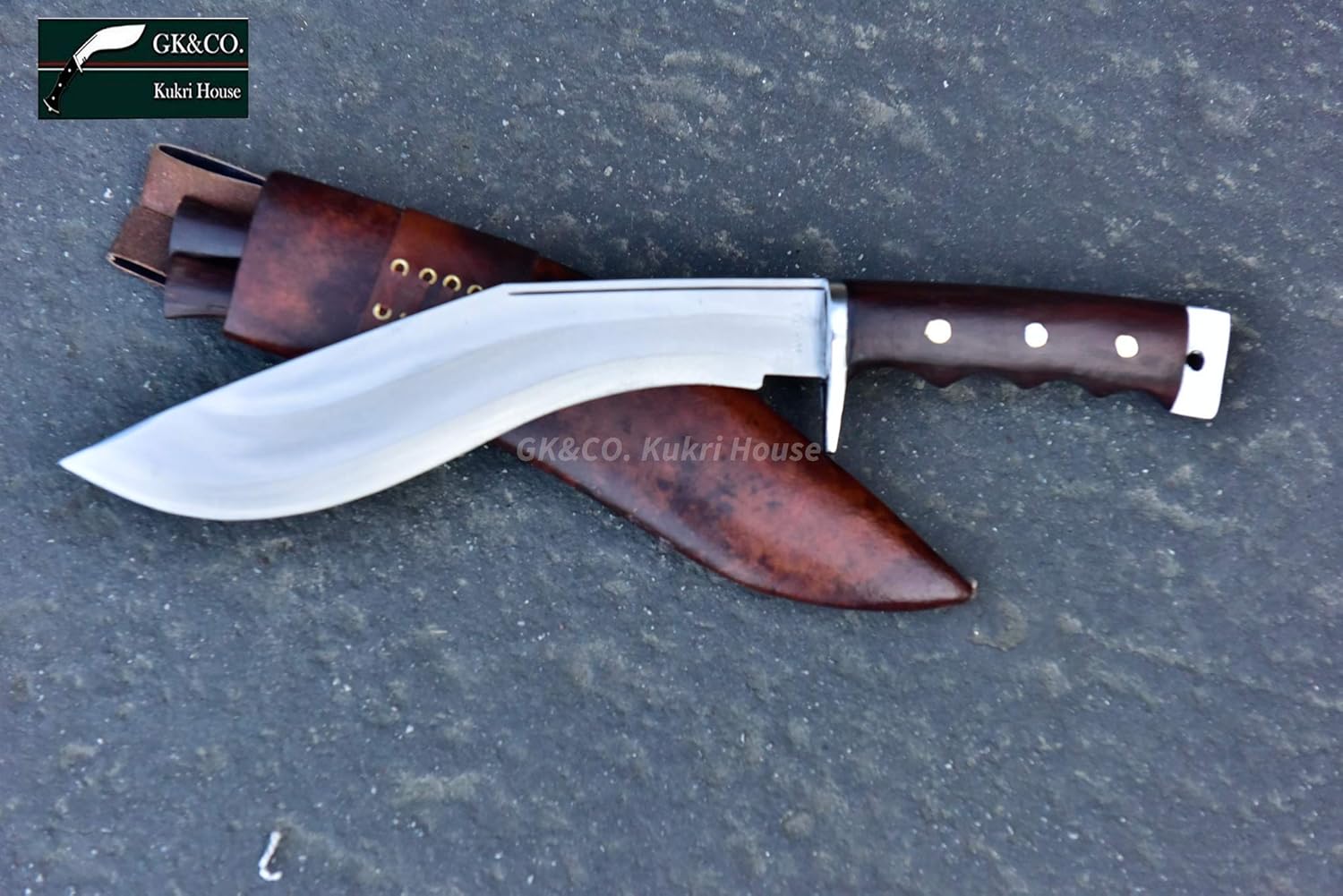 GK&CO. Kukri House Genuine - 11" AEOF Afghan Blocker Handle Official Issued Genuine Kukri/Khukuri Knife/Knives Red Sheath GK&CO.Kukri In Nepal