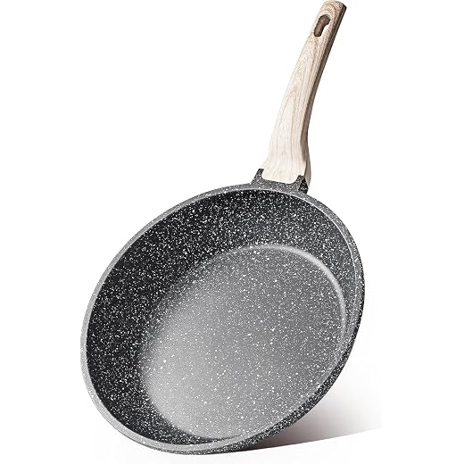 CAROTE Nonstick Frying Pan Skillet,Non Stick Granite Fry Pan Egg Pan Omelet Pans, Stone Cookware Chef's Pan, PFOA Free,Induction Compatible(Classic Granite, 8-Inch)
