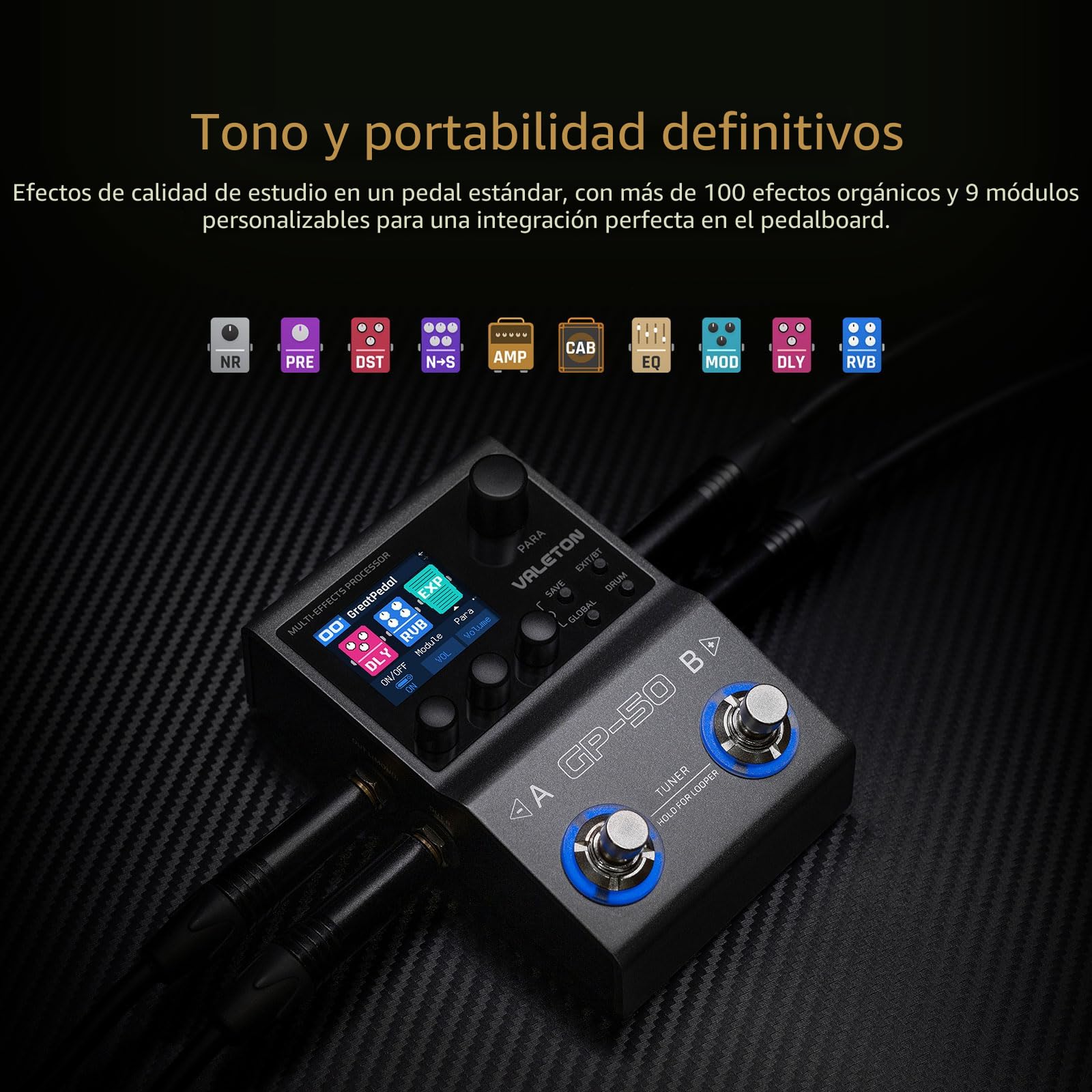 Amazon.com: Valeton Procesador multiefectos GP-50 | Cargador NAM e