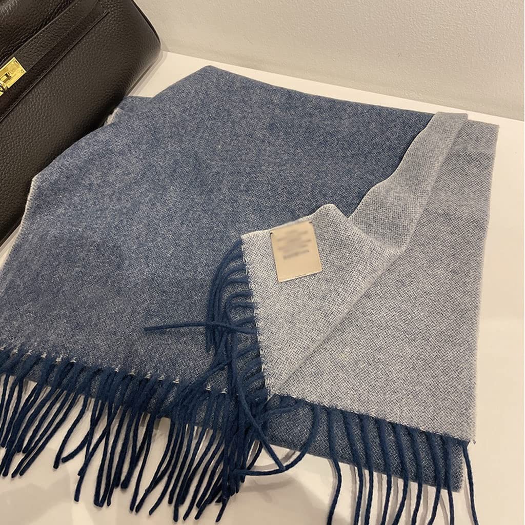 Szalik Lekki Czysta wełna zima ciepły szalik kobiety ciepłe stałe szaliki moda casual kaszmirowy pompon długi wrap szal Szal Miękkie