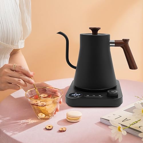 Miniatura 7 de Gooseneck Electric Kettle, 1 Temperature Control, Stainless Steel Inner, Quick Heating, Keep Warm Function & LED Display, for Pour Over Coffee, Brew