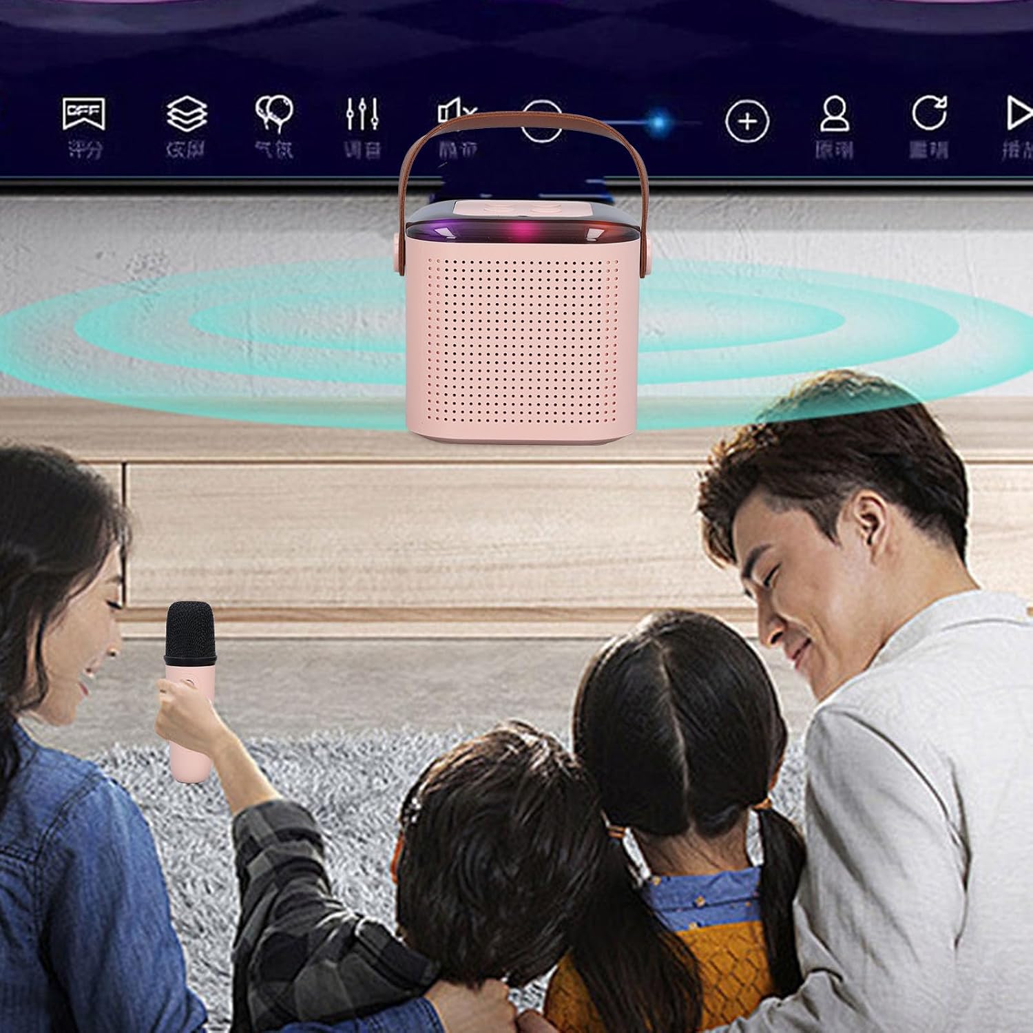 Kids Karaoke Machine, Portable Bluetooth Speaker with Wireless Microphones for Toddlers Birthday Parties Valentine Gifts Girls Boys