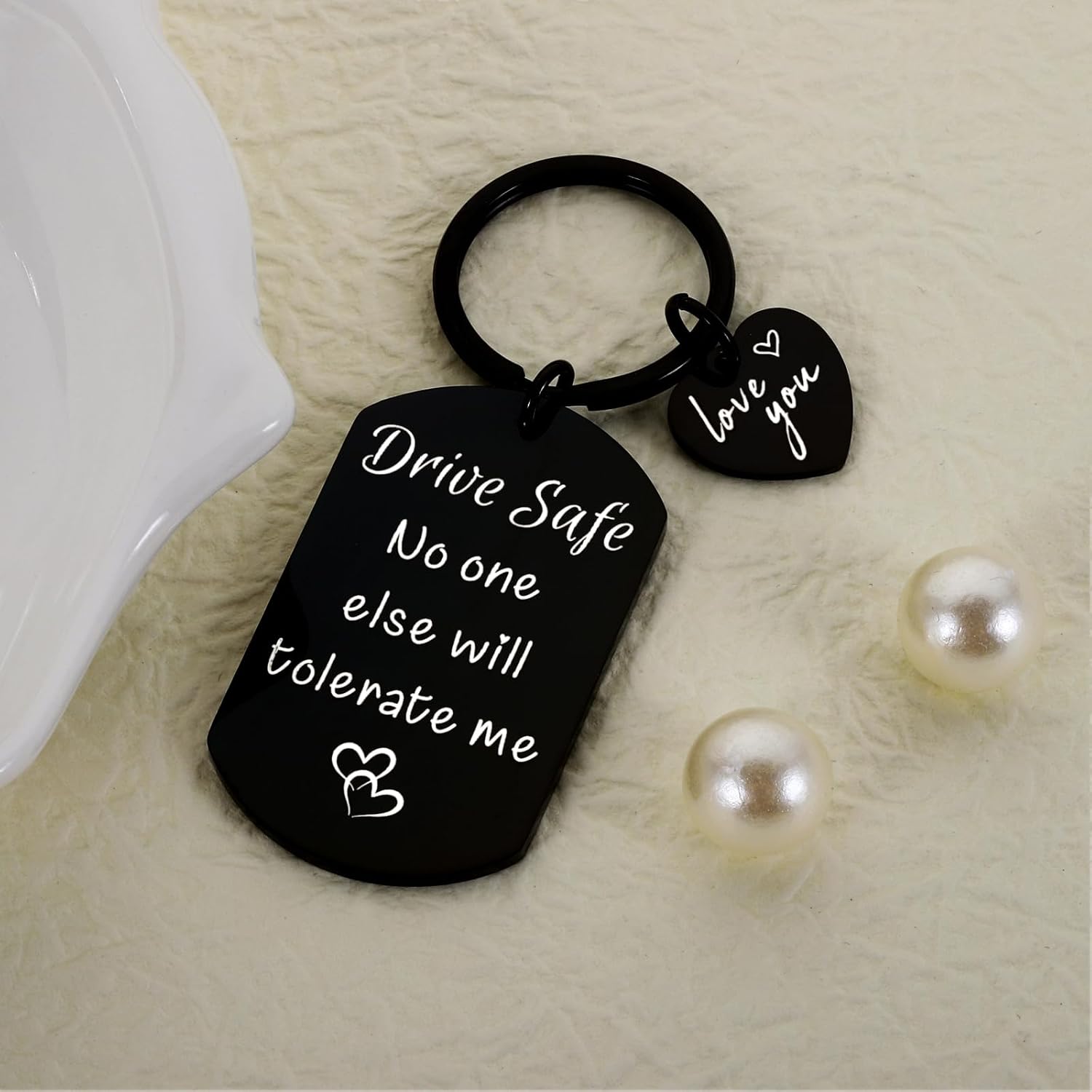 Drive Safe Keychain for Him, Anniversary Wedding Keychain Gifts for Boyfriend Husband, I Love You Gifts for Men, Fiance Giifts for Him, Gift for Boyfriend Birthday, Boyfriends Gift Ideas