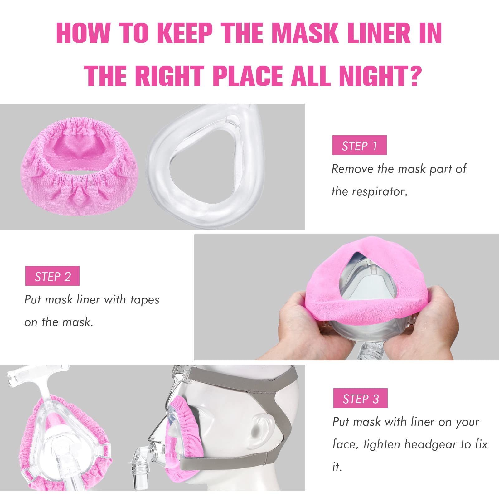 Buy 5 Packs Mask Liners Reusable Soft Covers Reduces Air Leaks and