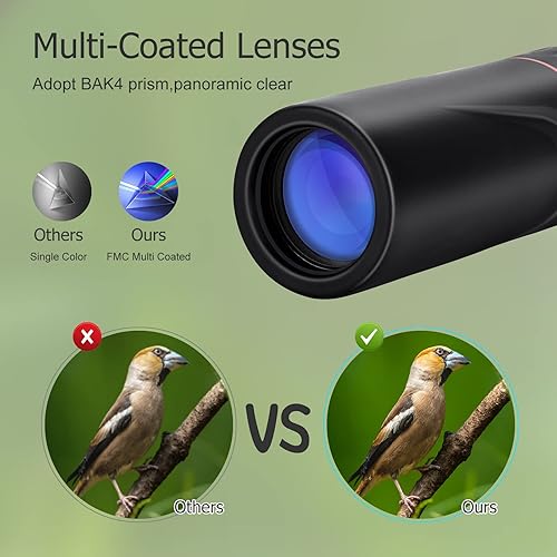 Miniatura 4 de Emulino Telescopio monocular de 30 x 25 de alto aumento de visión nocturna monocular HD para observación de aves, camping, senderismo, deportes,