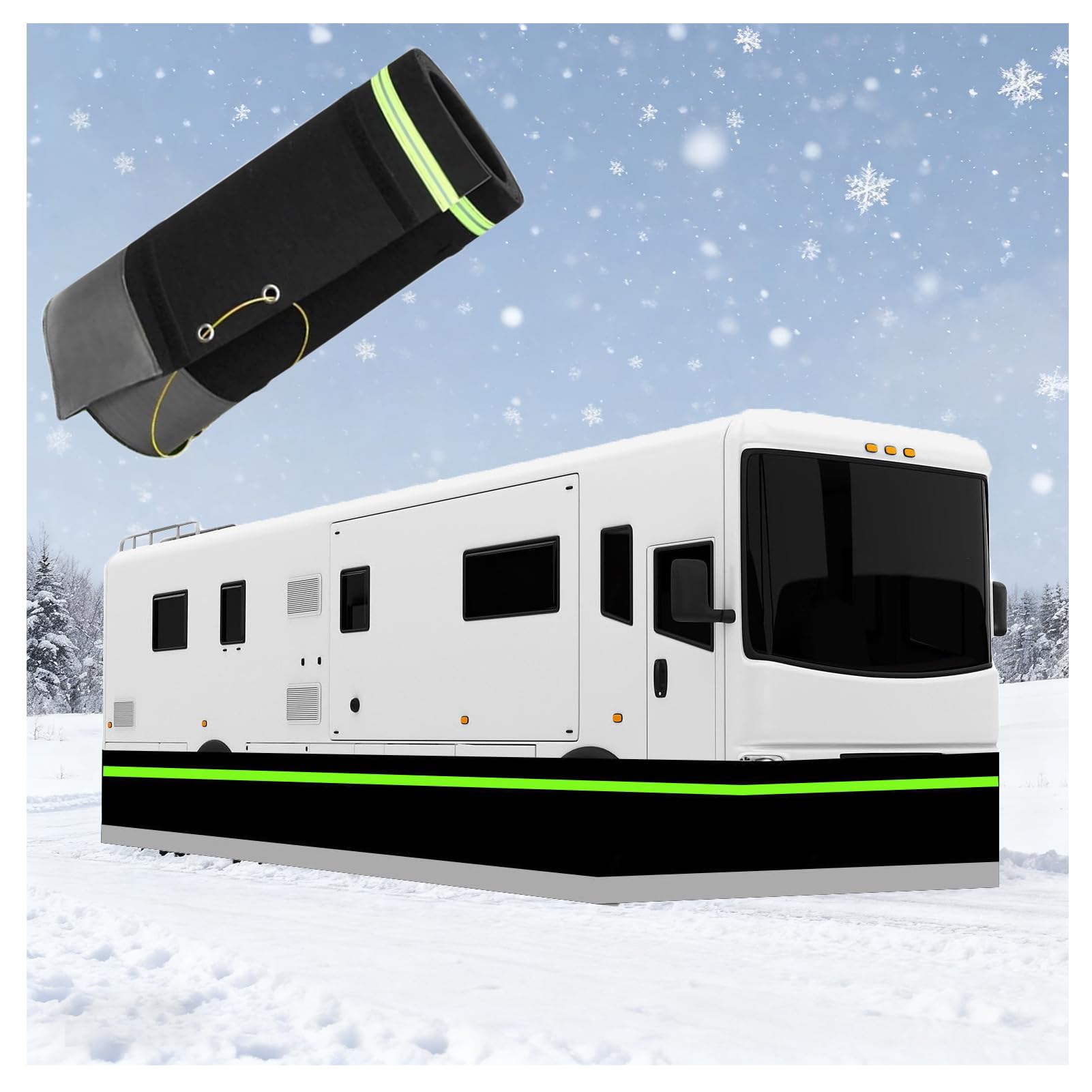 Zócalo de caravana de fácil instalación para remolque de viaje, a prueba de viento y nieve para exterior de casa móvil, 80 cm de alto, 18 m / 59ft
