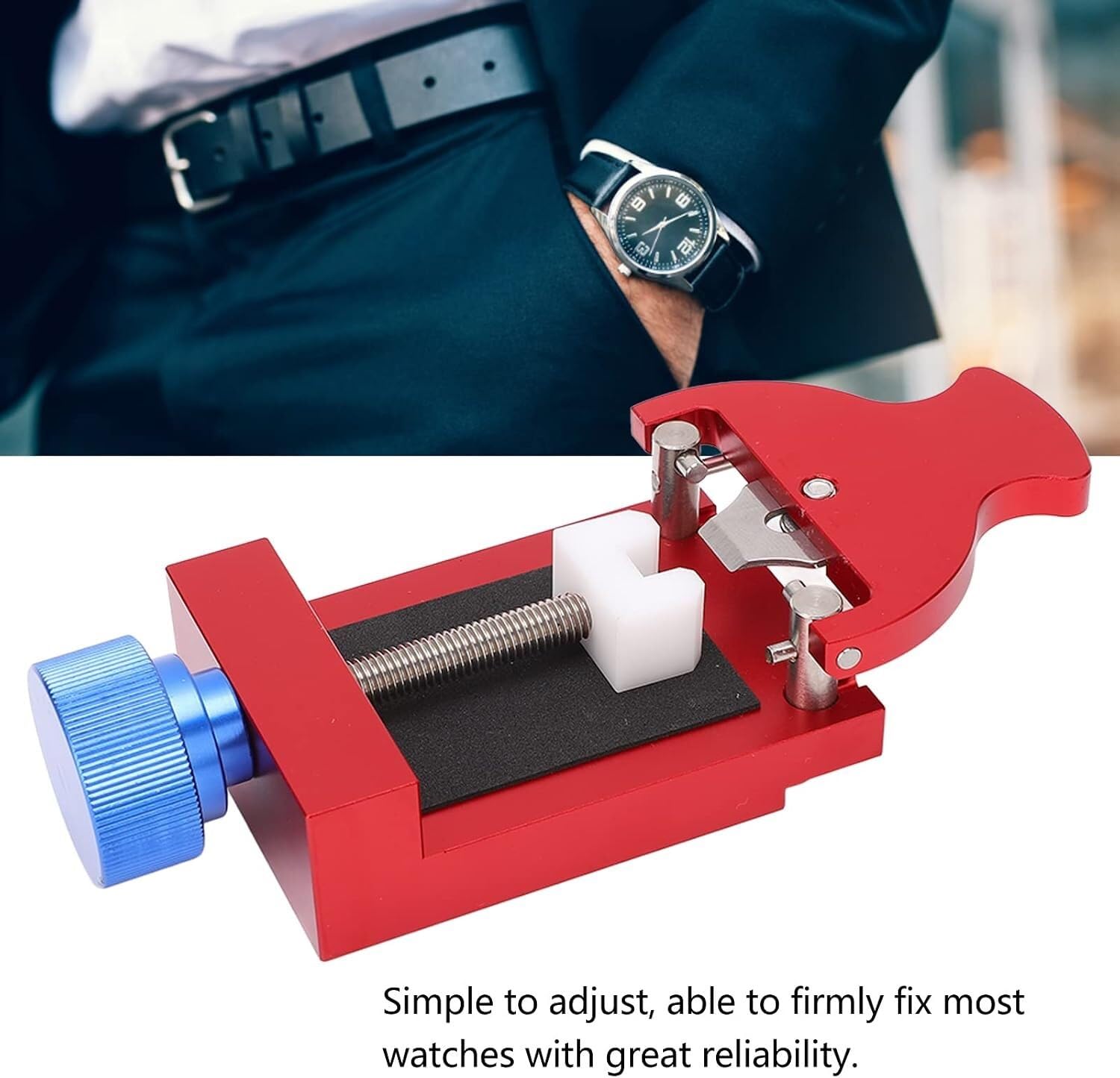 Soporte Ajustable de Acero para Caja de Reloj con Almohadilla de Goma
