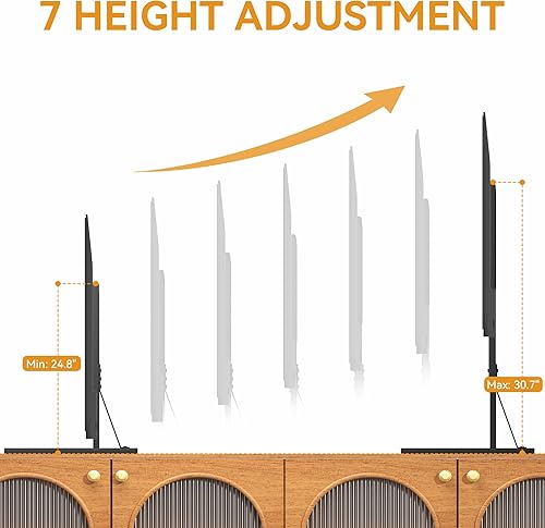 Miniatura 5 de Patas universales para TV LCDLEDOLED de 35 a 75 pulgadas, base de montaje de TV de mesa con 7 niveles de altura, pies de TV con marco de acero