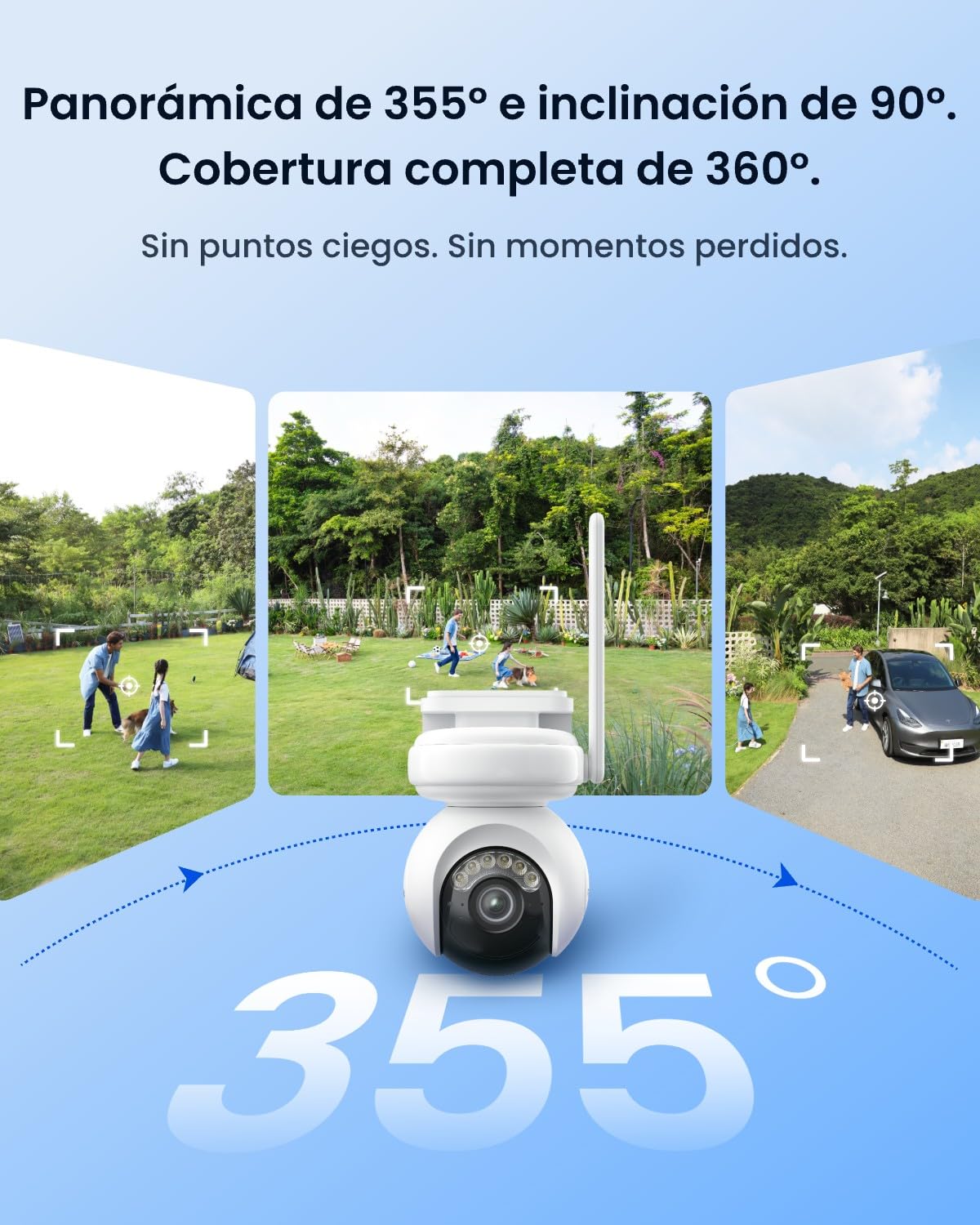 Reolink Altas PT Ultra, 4K Camara Vigilancia Exterior Solar, Batería Recargable de 20000 mAh, Visión Nocturna ColorX, Vigilancia de 360° con Seguimiento Automático, 8MP PT Cámara con Wi-Fi 6