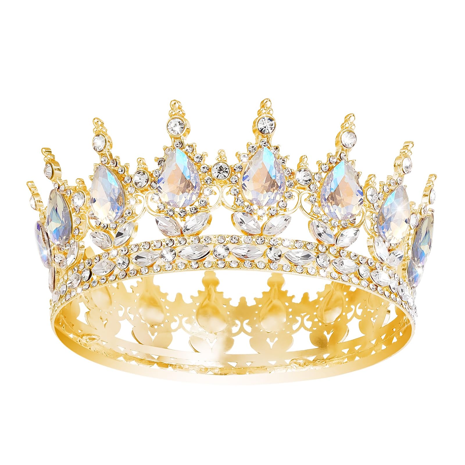 YOUlDIANZI Queen Crown Rhinestone Wedding Crowns and Tiaras for Women Costume Party Hair Accessories Princess Birthday Crown Crystal Bridal Crowns Gold Crown-mo