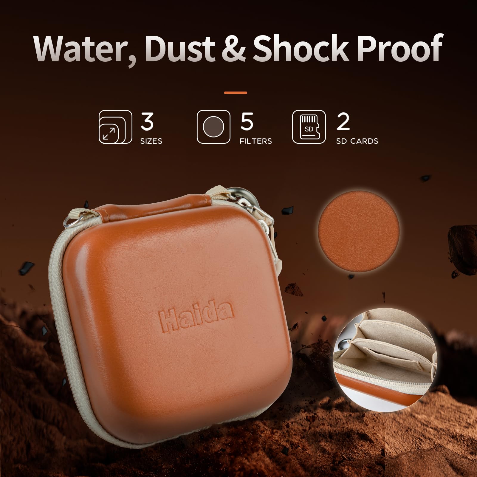 Haida 58 mm Filtertasche für Kameralinse, 58 mm, rund, wasserdicht, staubdicht, Schutz für die Aufbewahrung von Objektiven, Zubehör