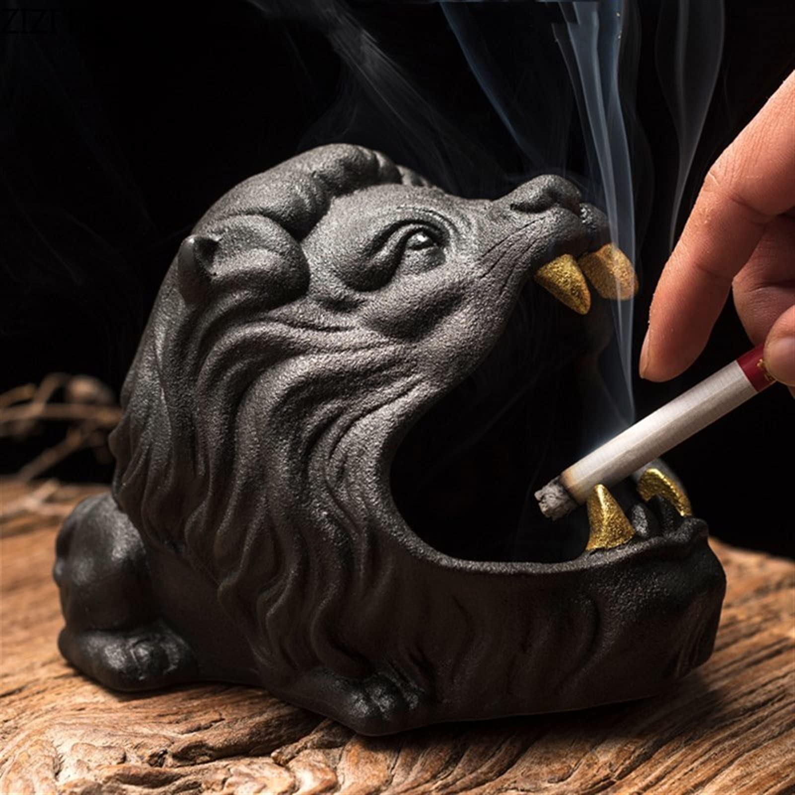 Amazon.com: Ash Tray Ceramic Lion Ashtray Ornaments Vehicle Animal