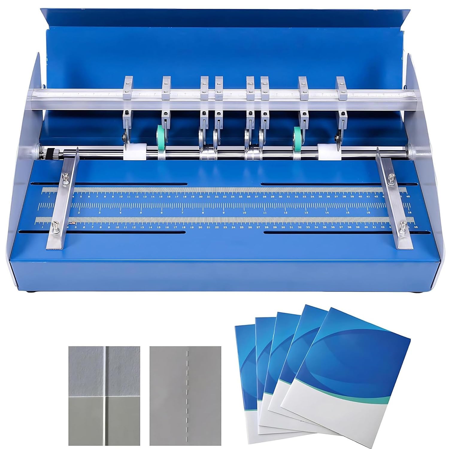 Machine Rainer électrique 460/520mm,3 en 1 Raineuse Perforatrice Plieuse, Coupe en Pointillés pour Bureau,Billets Et Cartes D'invitation 460mm