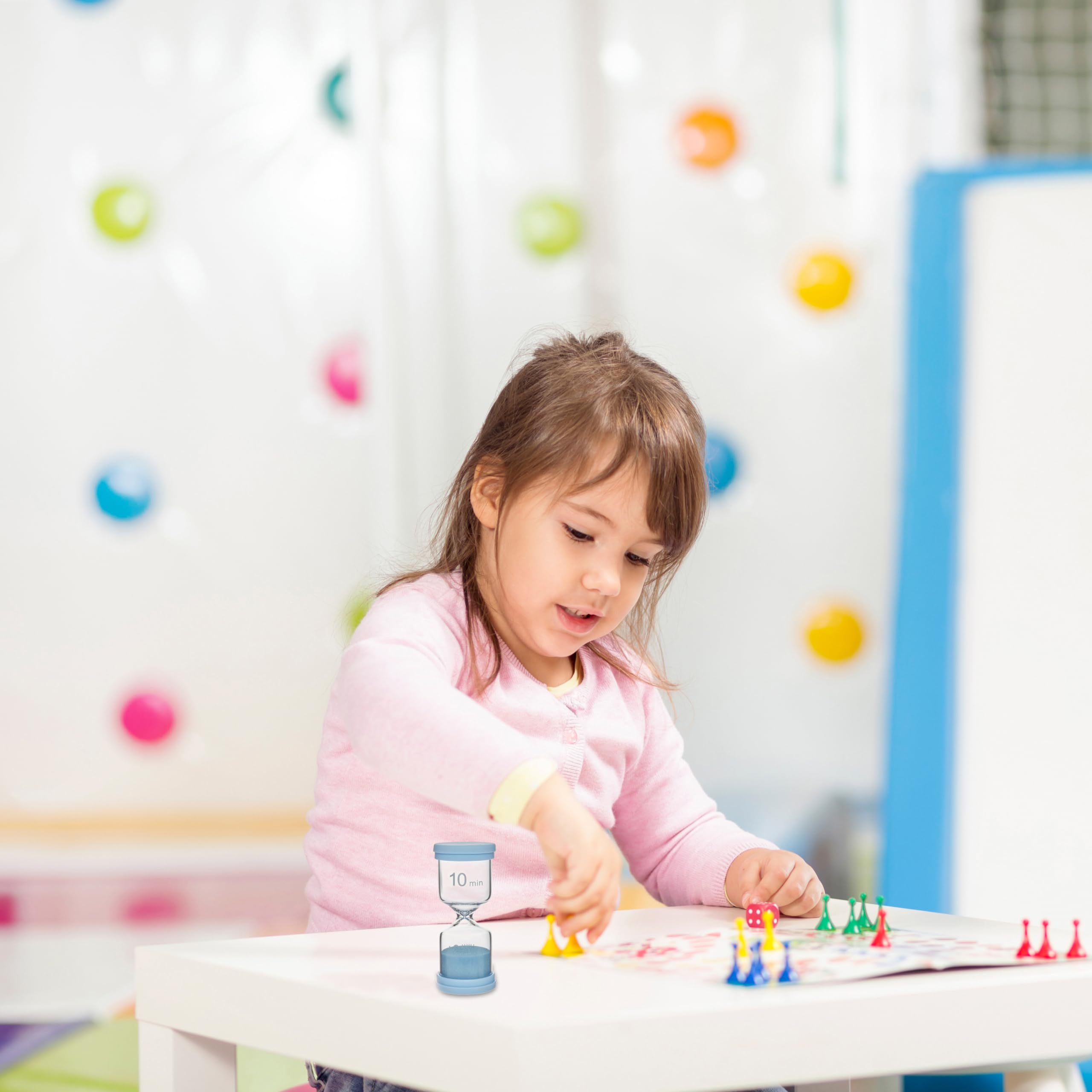 TFA Dostmann Set di clessidra colorate 18.6012.30 con 6 colori (1, 3, 5, 10, 15 o 30 minuti), timer per lavarsi i denti, compiti a casa, scuola, sport, ufficio, cucina, in vetro con bordo in silicone