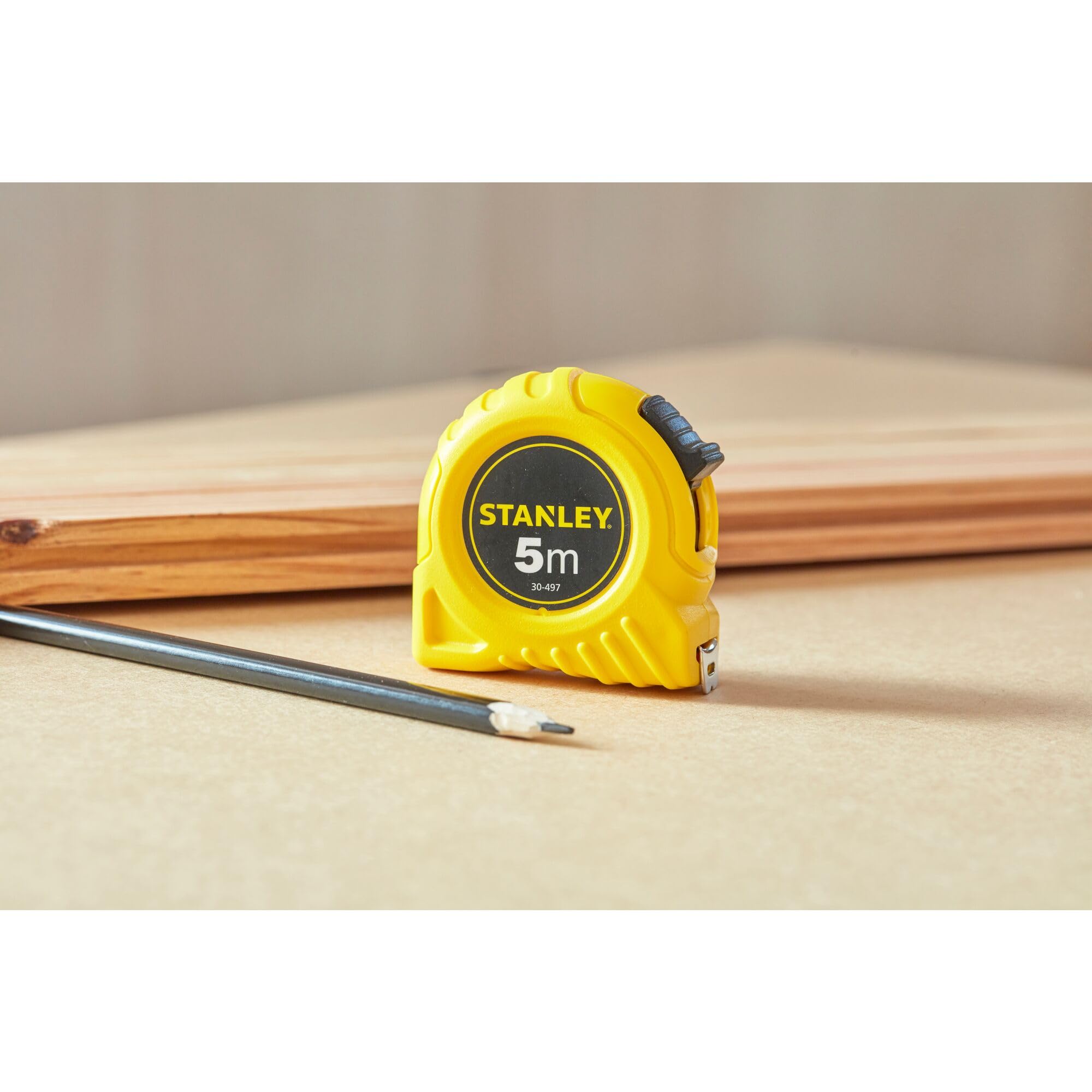 STANLEY, Flessometro Global, 5 m x 19 mm, Lega di acciaio, Giallo/Nero. 1-30-497