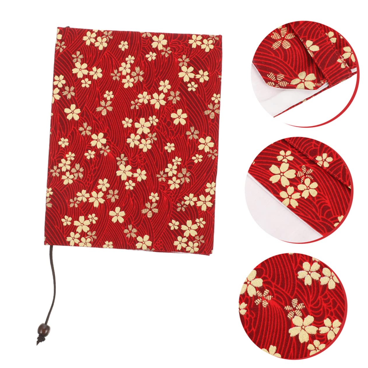 Lurrose 5 Pièces couverture de livre book sleeve bookcase décor de livre fait à la main Protège livre protecteur pochette de livre pour l'école protège-livre fait main en tissu rouge