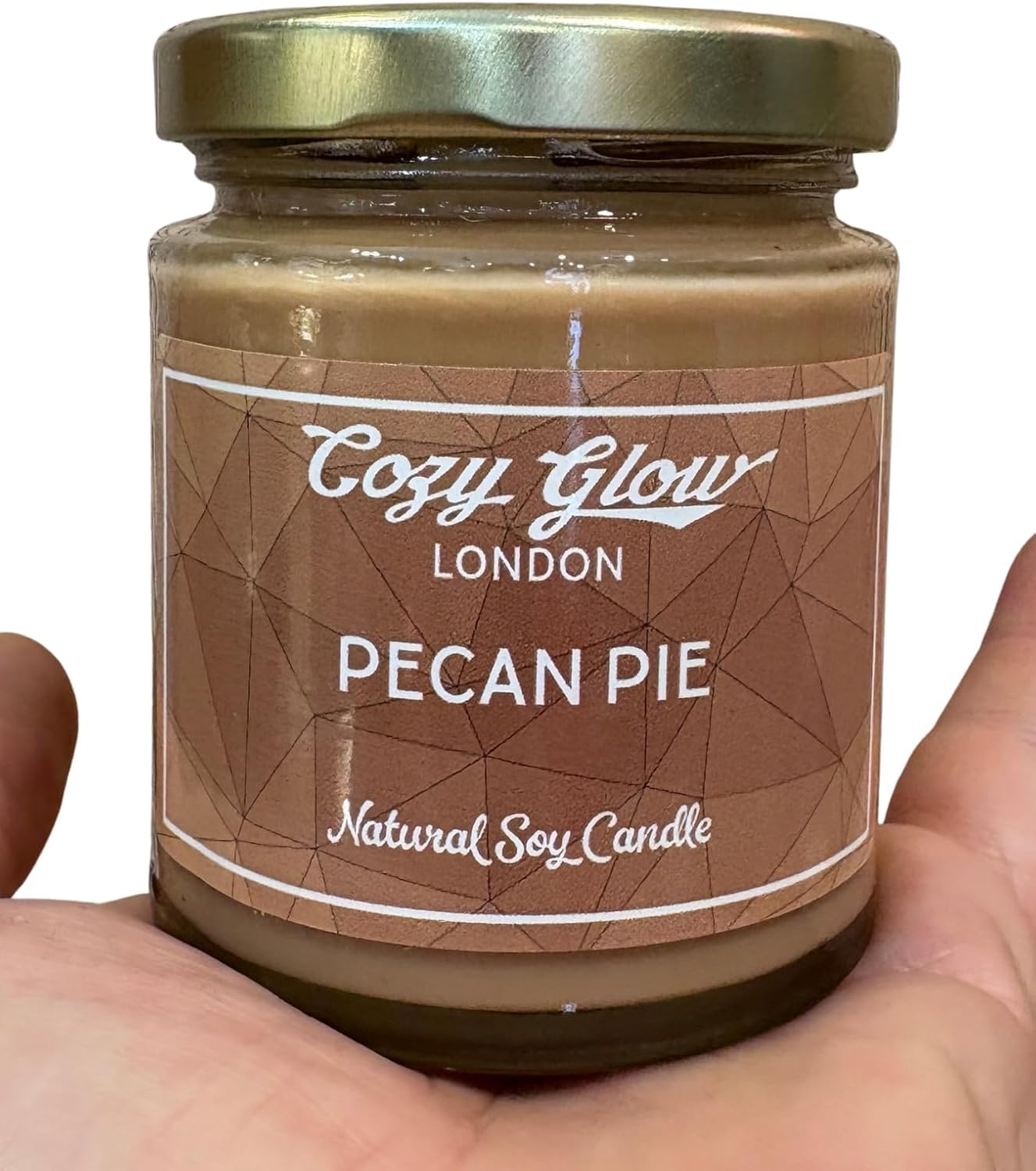 Cozy Glow Cocoa Pecan Pie Regular Soy Candle – Warm Buttery Pastry And Sweet Caramelised Pecan Fragrance, Hand Poured, Long Lasting Scented Candle, Regular & Large Jar