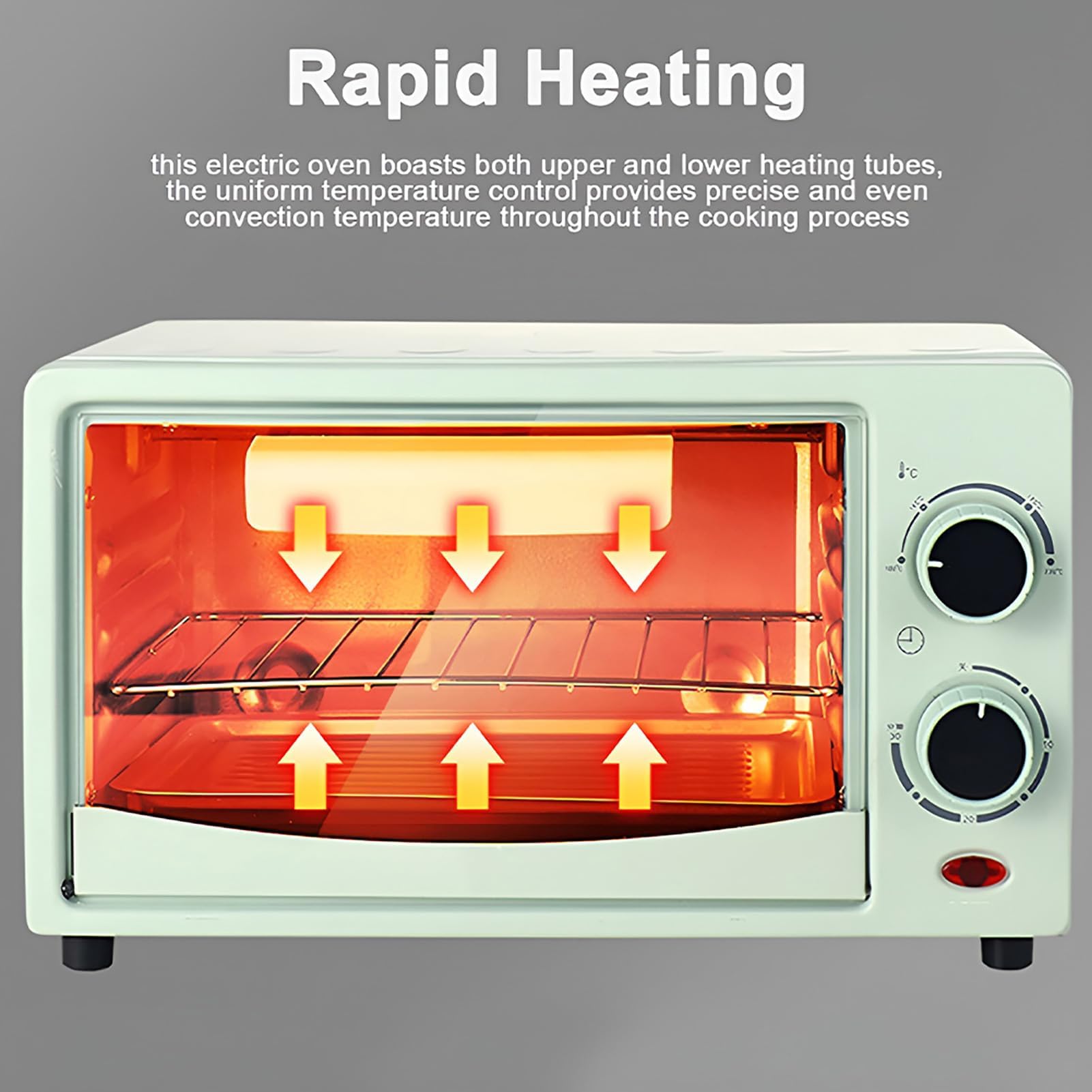 Four électrique Intelligent 12 L, Grille-pain à Convection Et Pâtissier Avec Température Réglable De 0 à 230 °c, Petit Four Multifonctionnel Pour La Maison Et Les Restaurants