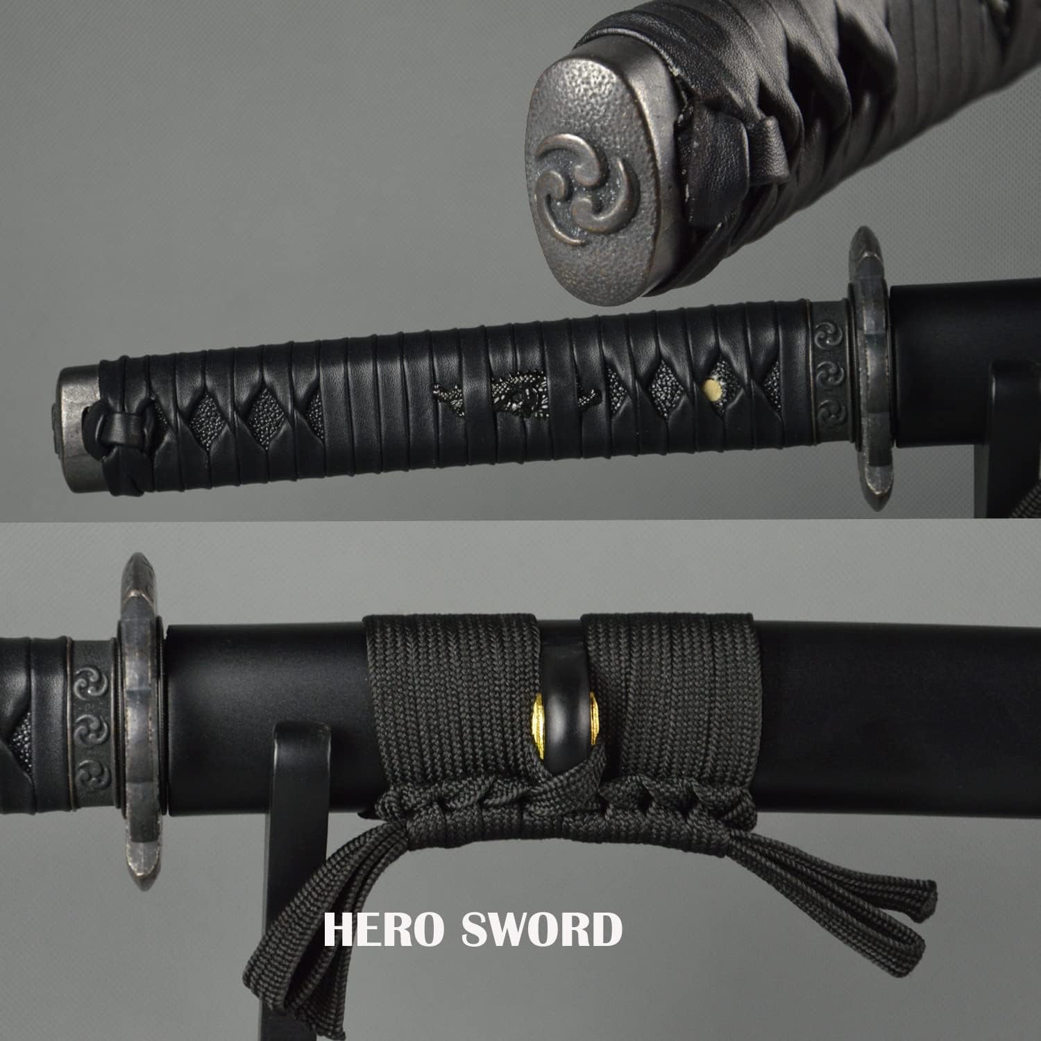 Real Sharp Full Black Blade Japanese Wakizashi Samurai Sword Combat Ready 1095 high Carbon Steel Middle Katana 30.7'' Knife Full Tang Weapon Best Gift for Men Women