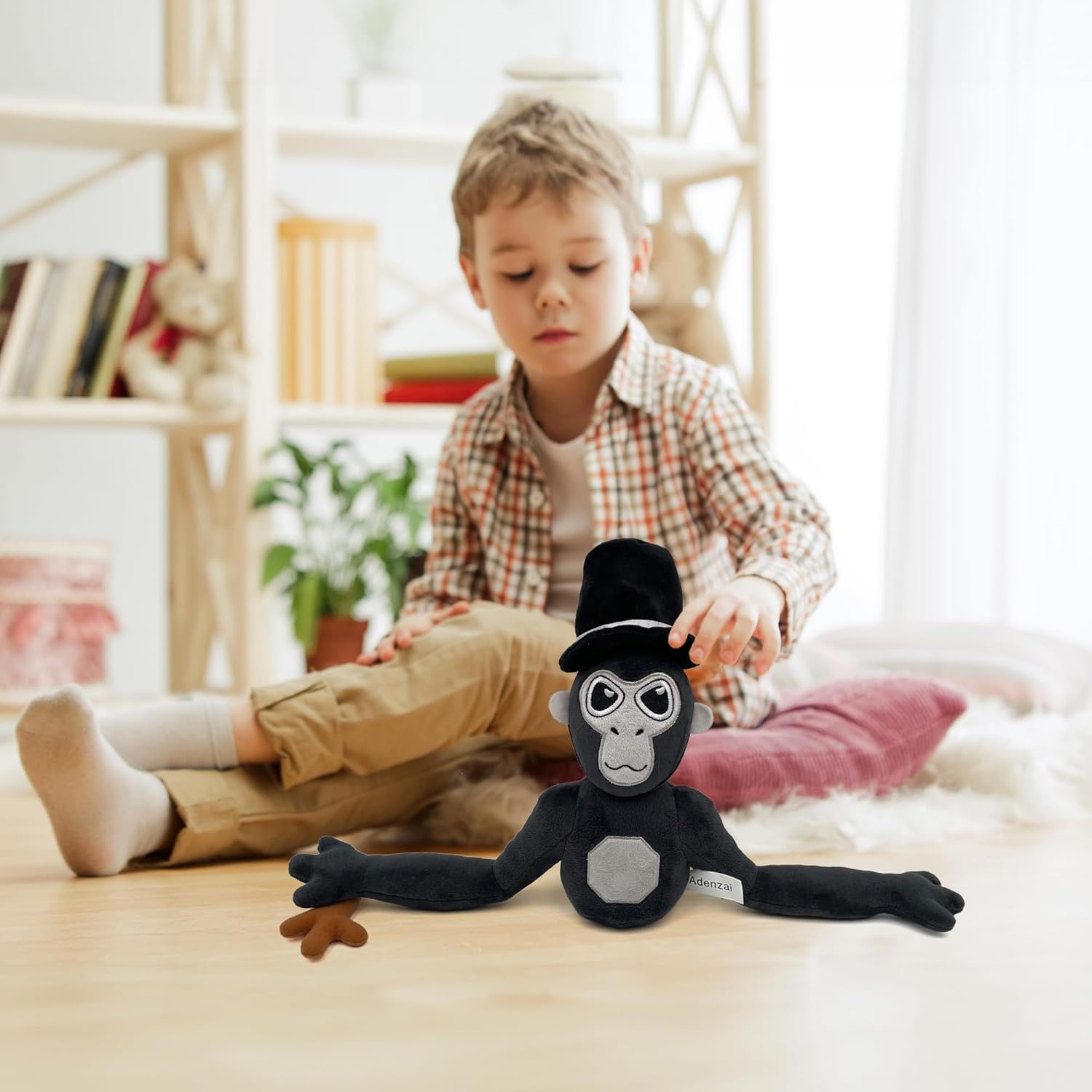 Monkey Monkey Plush - Stuffed Animal for Game Fans, Ideal for Birthday Parties Cute Halloween Plush Toy – Soft Stuffed Animal Plushie, Gift for Kids & Adults, Party(Black)