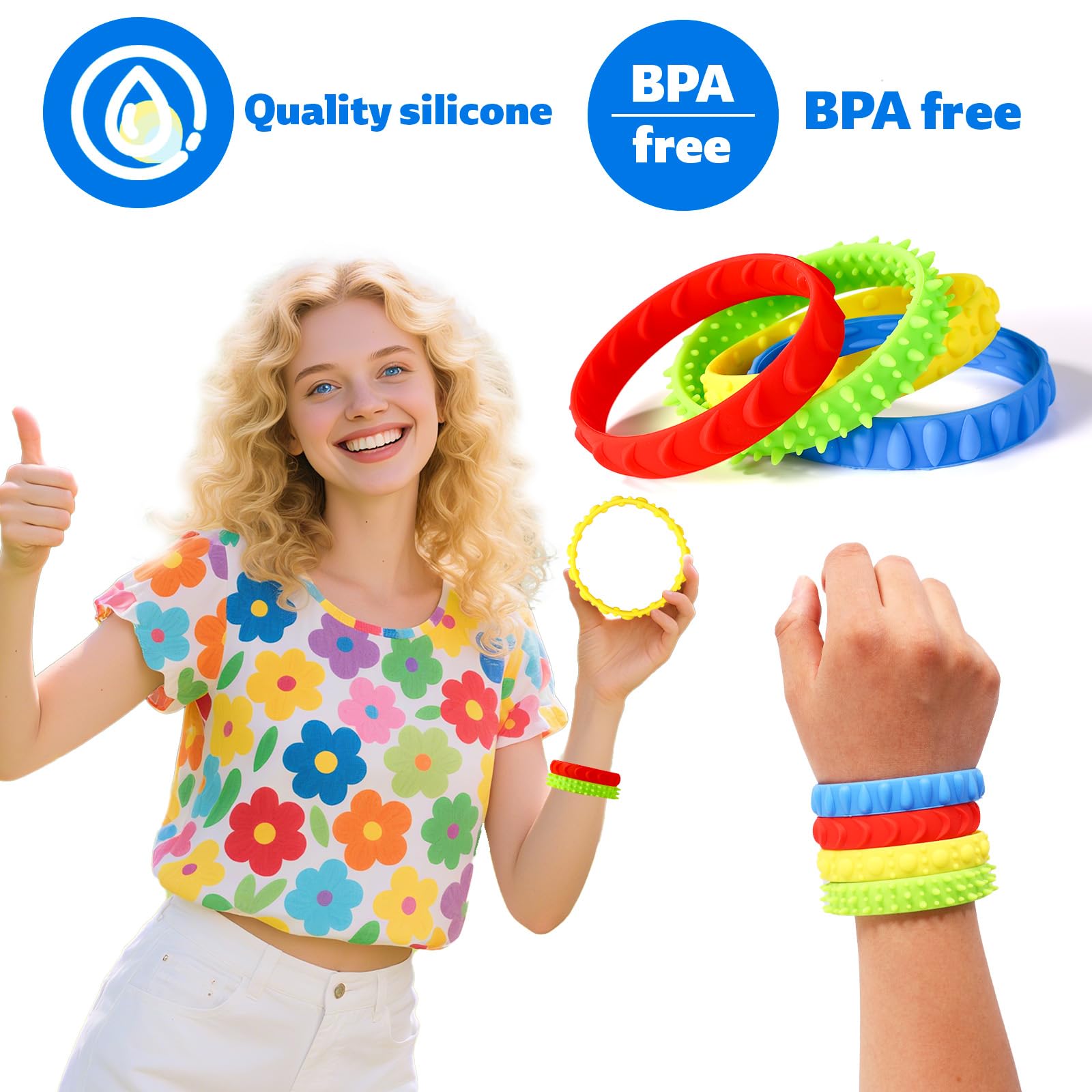 Sensory Fidget Bracelet Stretchy Coil Bracelets For Kids, 6